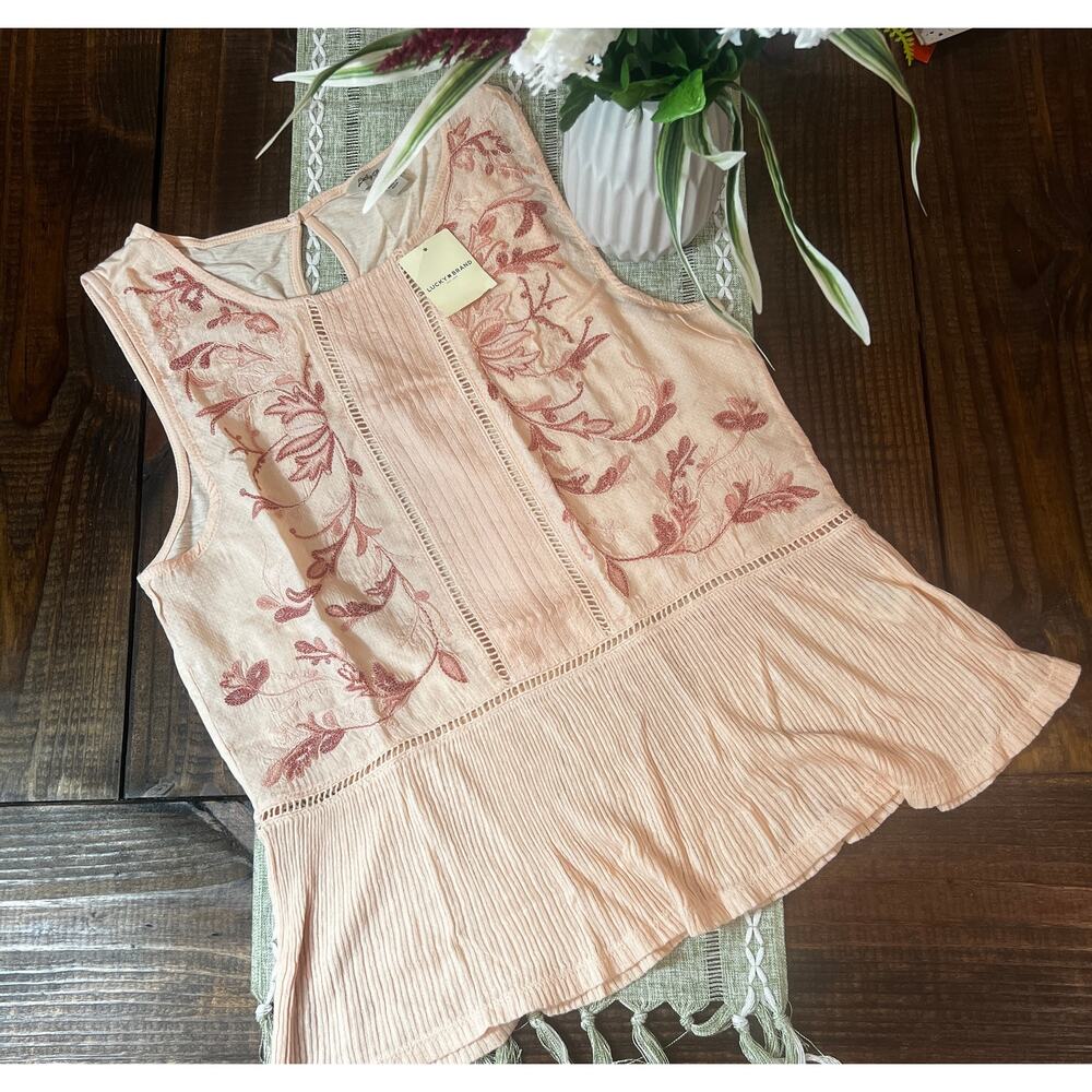 Lucky Brand Coral Pink Knit Top Size M